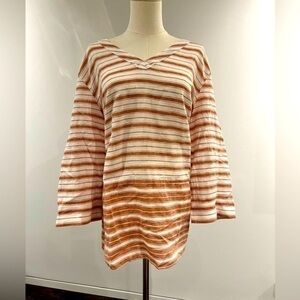 NWOT - Eddie Bauer women’s size 2X linen blend  tunic in striped pattern.